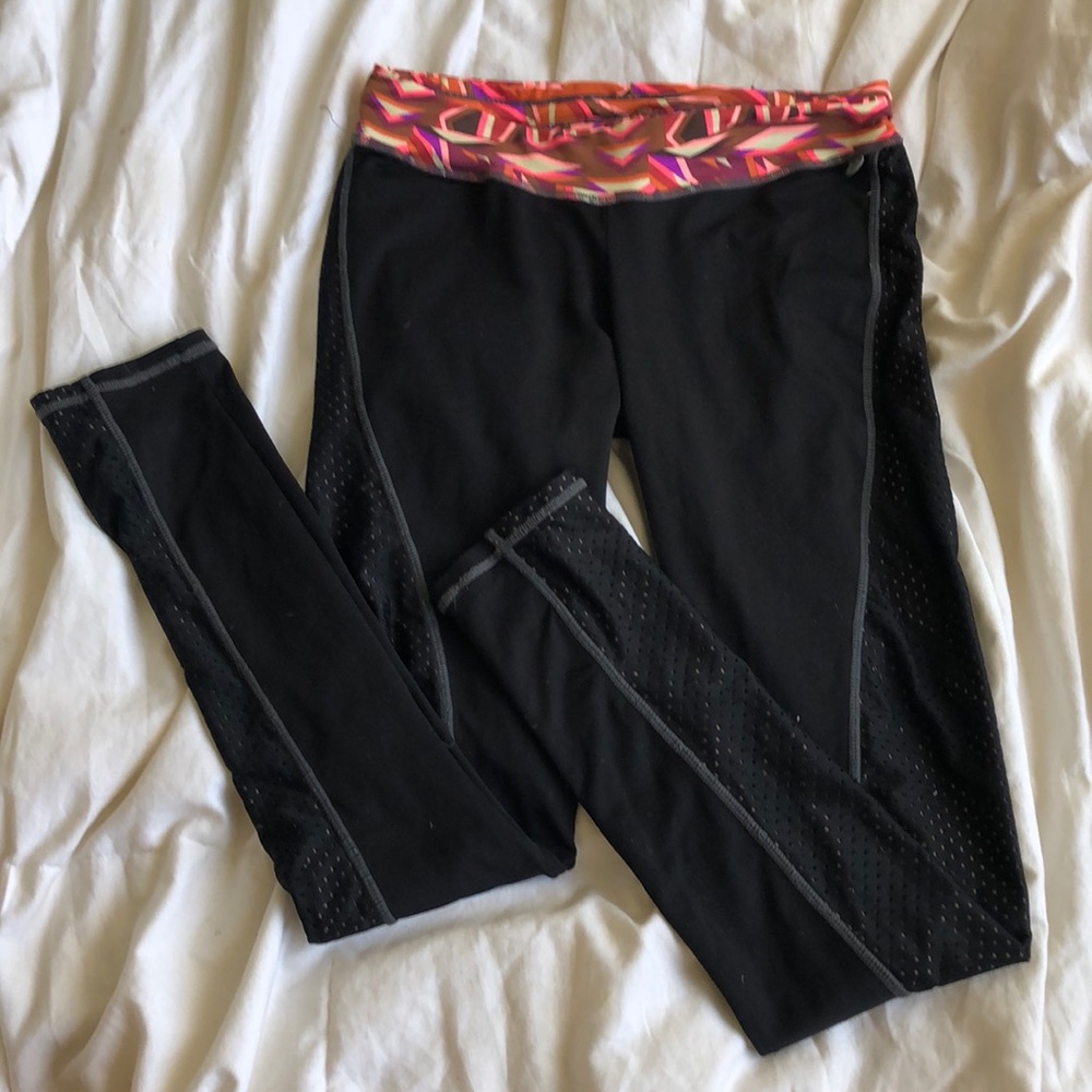 Maaji Black Leggings with Pink Waistband